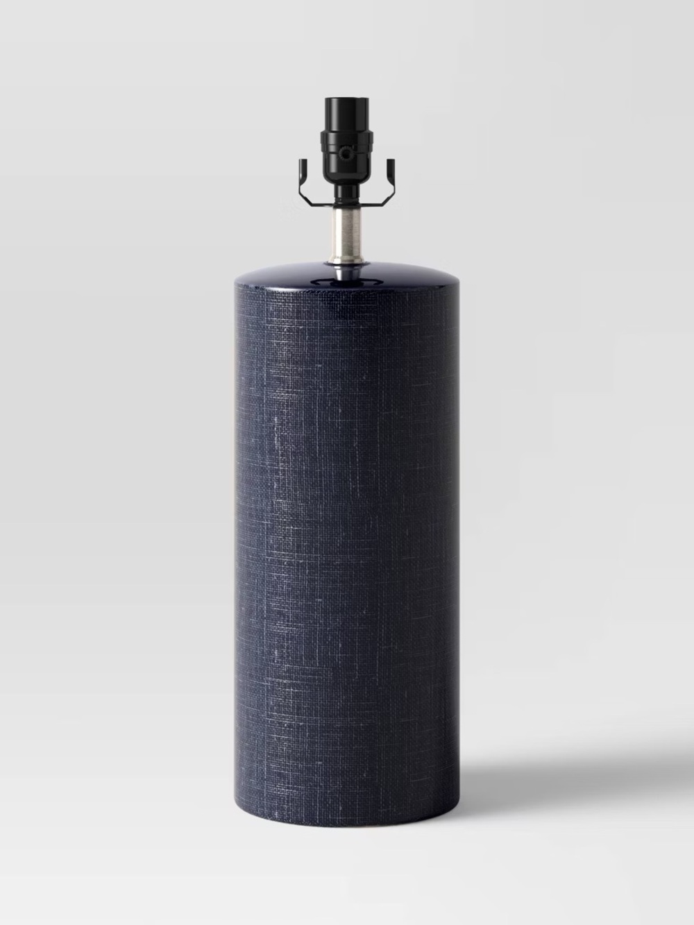 2"x6.5" Linen Textured Ceramic Large Lamp Base Dark Blue - Threshold
